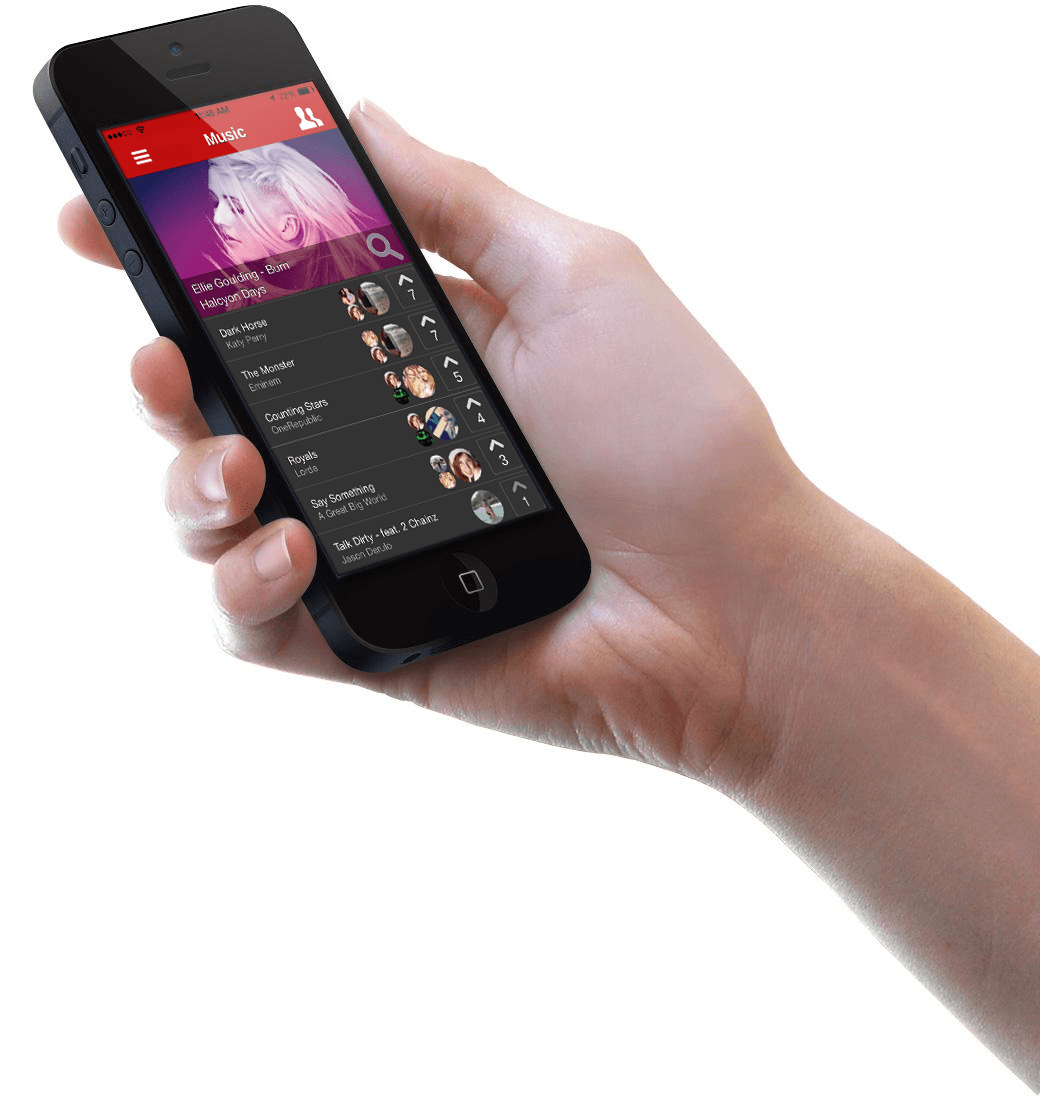 Image of Sevenpop App with hand